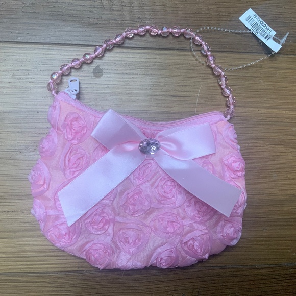 NWT M Frederic Pink Children’s Purse with Bow and Rosette Detail - Picture 1 of 8